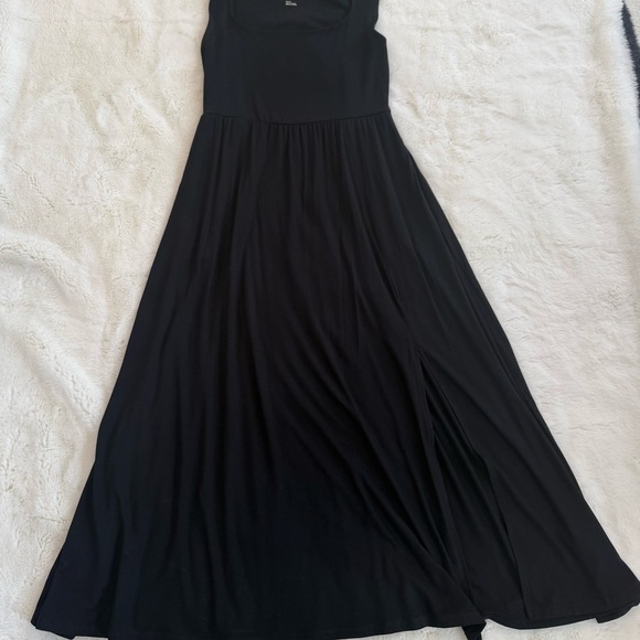 A NEW DAY Black Knit Sleeveless Side Slit Maxi Dress with Pockets Small - Picture 4 of 8